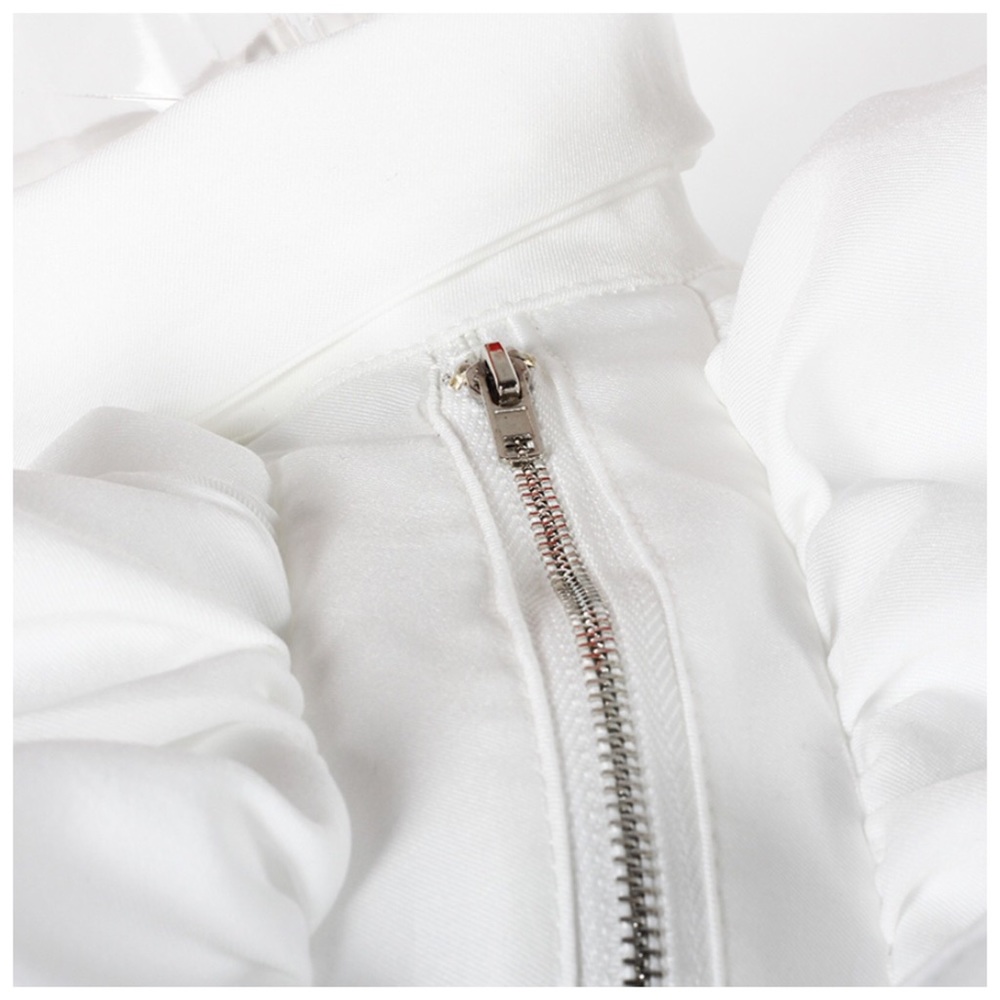 Eggshell White Zip Ruffle Sleeve Top - Picture 6 of 8
